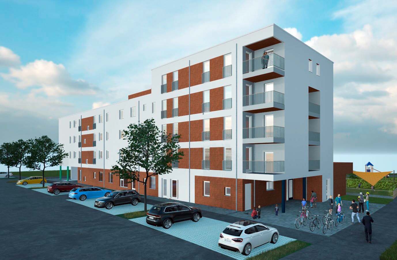 Planansicht des Neubauprojektes der STADTBAU BAMBERG in der Hedwigstraße in der Bamberger Wunderburg